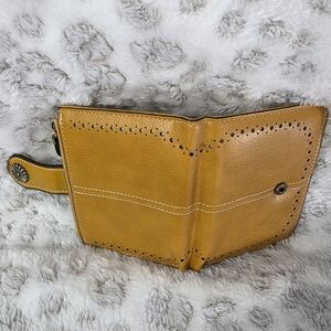 Tan Leather Wallet with Snap Closure